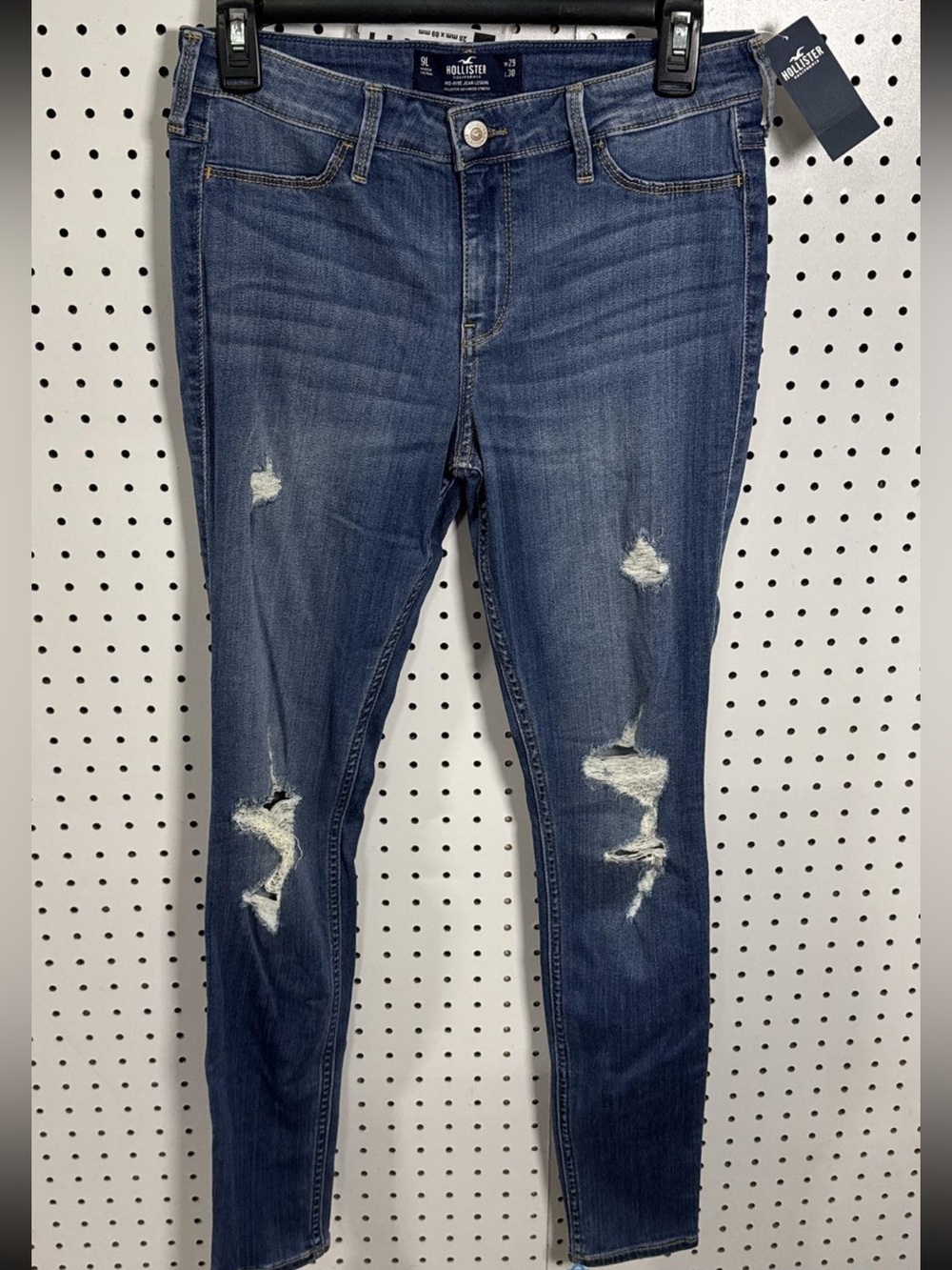 Hollister Women’s Distressed Skinny Jeans - Medium Blue New